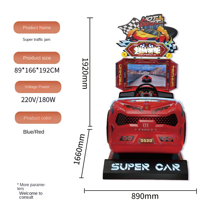 Racing Arcade Cabinet - Machine de jeu d'arcade à monnayeur,