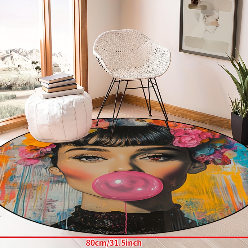 Tapis rond moderne Pop Art ave - Bubble Gum Machine avis et prix